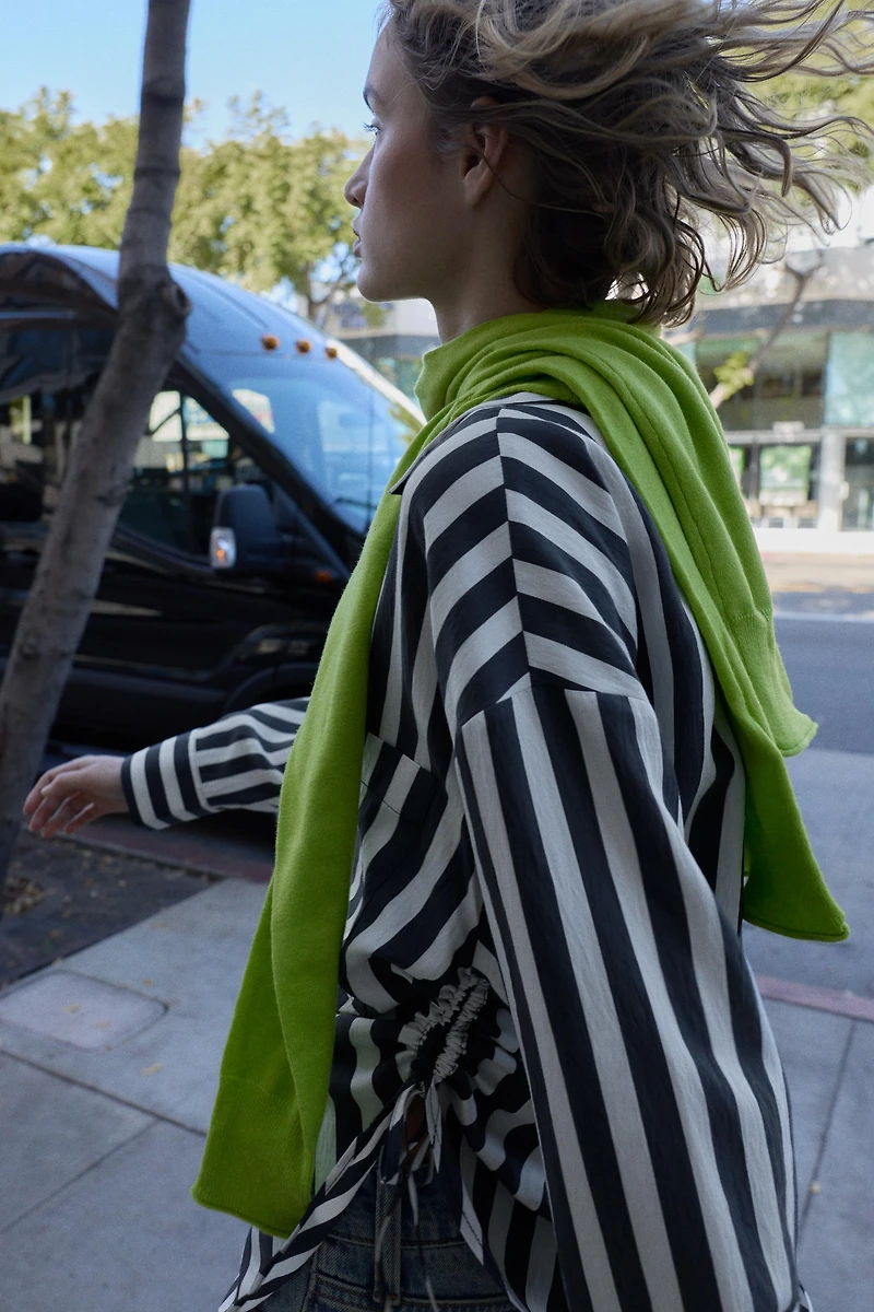 STRIPED SHIRT WITH SIDE LACES