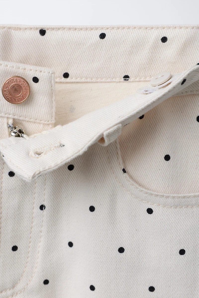 WIDE LEG POLKA DOT JEANS