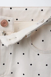 WIDE LEG POLKA DOT JEANS