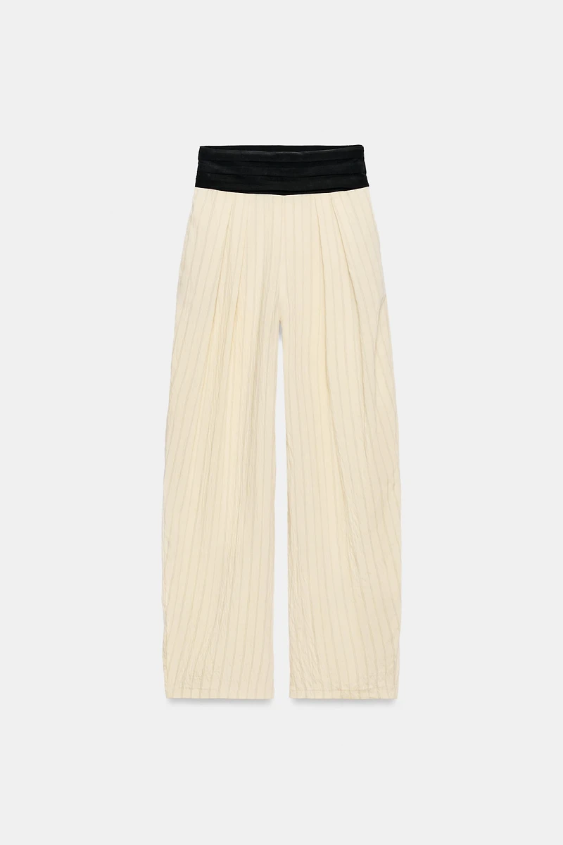 ZW COLLECTION STRIPED SASH TROUSERS