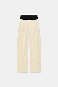 ZW COLLECTION STRIPED SASH TROUSERS