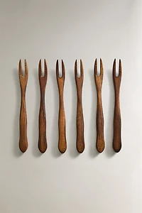 WOODEN APPETISER FORK PACK (PACK OF 6)