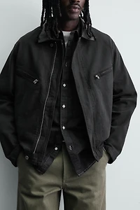CONTRAST COLLAR DENIM JACKET