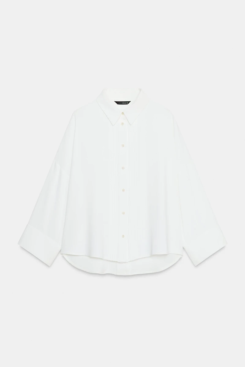 CHEMISE EN CRÊPE PLIS NERVURÉS