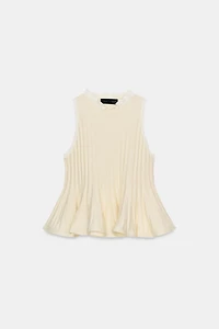RIB KNIT PEPLUM TOP