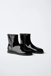 PATENT ANKLE BOOTS
