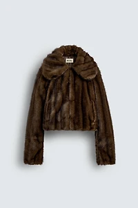 CROPPED FIT FAUX FUR JACKET HARRY LAMBERT FOR ZARA X DISNEY