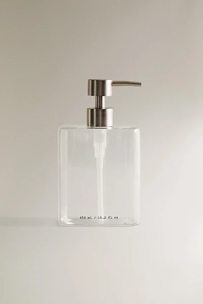 BOROSILICATE GLASS SOAP DISPENSER WITH LETTERS