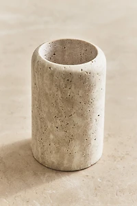 BEIGE MARBLE TOOTHBRUSH TUMBLER