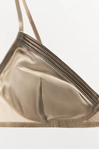 PLEATED SATIN EFFECT BRALETTE