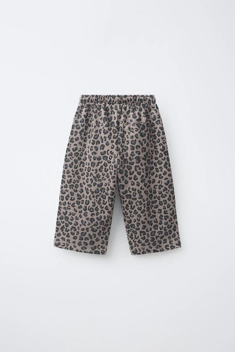 PANTALON BALLON ANIMAL PRINT EN MOLLETON