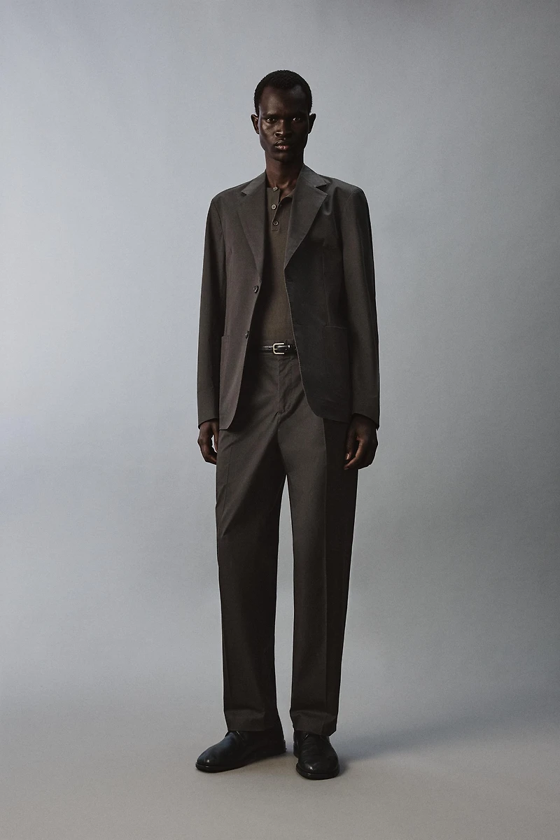 BLAZER COUPE DÉCONTRACTÉE COSTUME EN COTON MÉLANGÉ