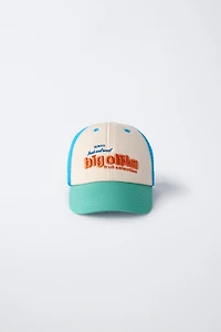 RAISED TEXT TRUCKER HAT