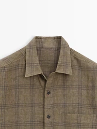 Regular fit linen check shirt
