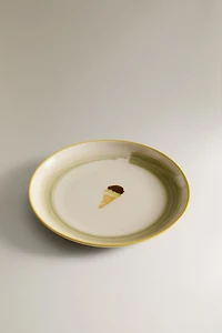 STONEWARE ICE CREAM DESSERT PLATE