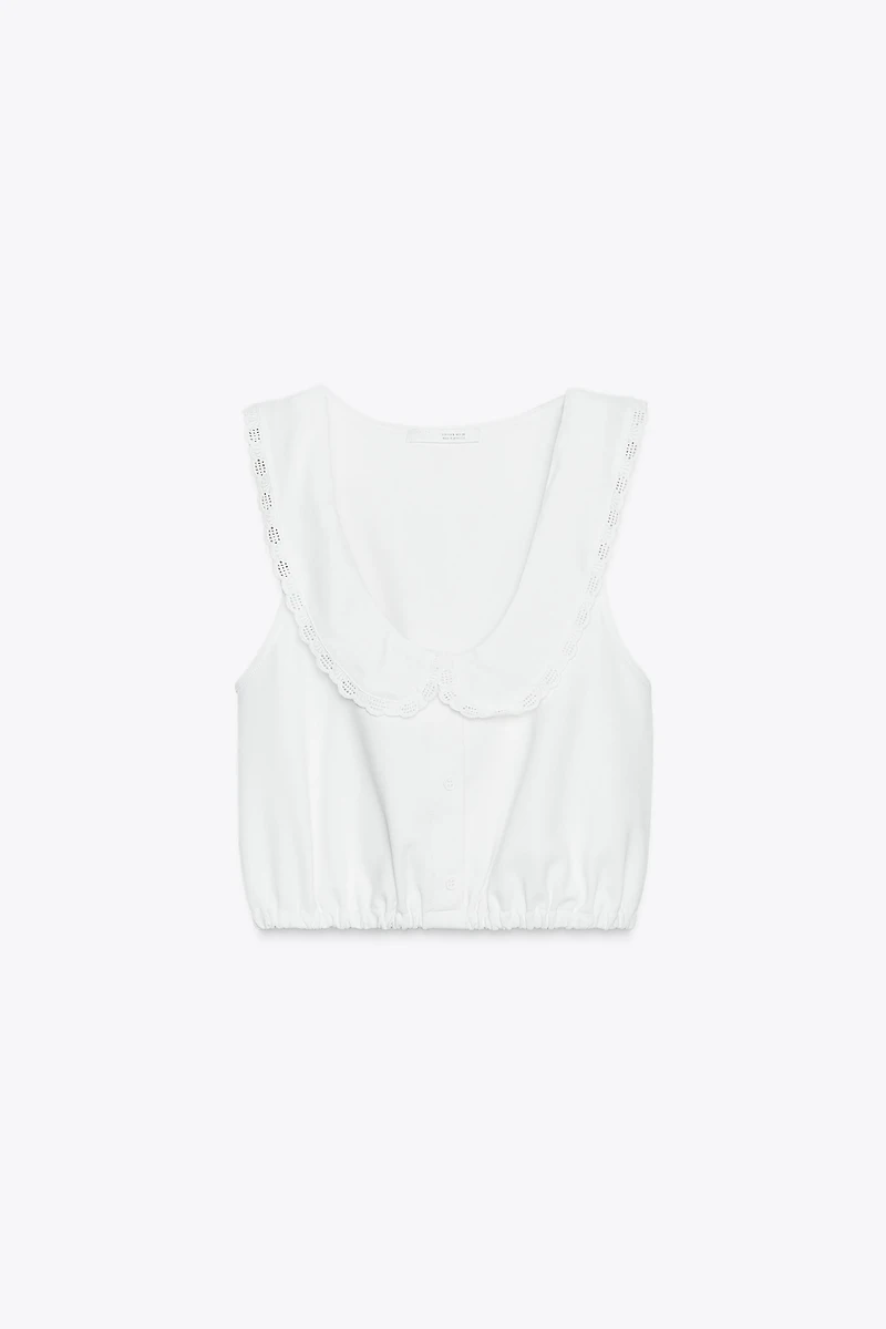 BUTTONED COLLAR TOP