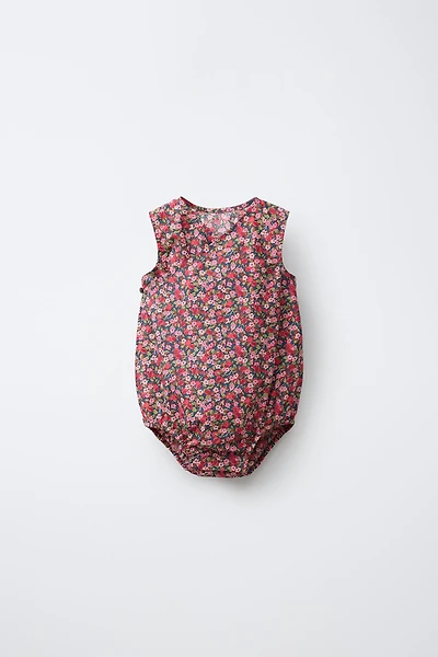 FLORAL PRINT ROMPER MADE WITH LIBERTY FABRIC