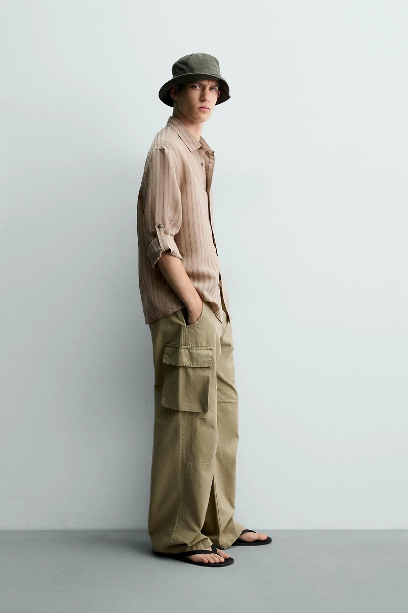 CHEMISE À RAYURES PATTES AUX MANCHES