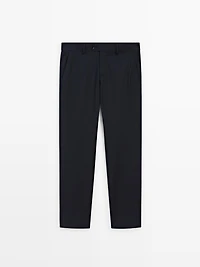 Wool blend suit trousers