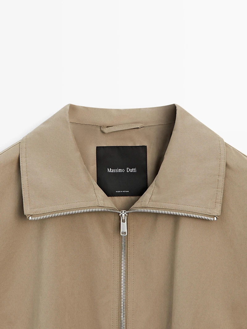 Cotton blend bomber jacket