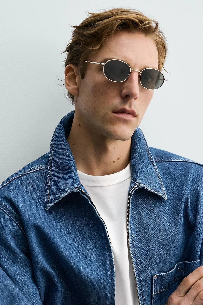 VESTE EN JEAN À FERMETURE ÉCLAIR