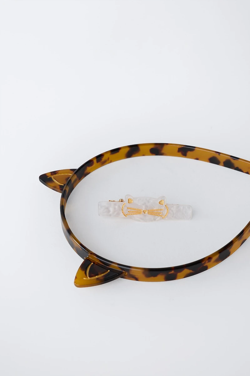 KITTEN HEADBAND AND CLIP PACK