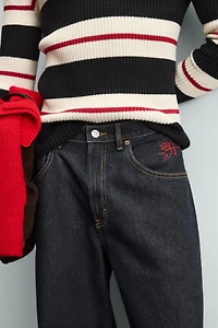 EMBROIDERED CUPID BALLOON FIT JEANS