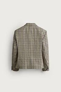 PLAID BOXY FIT BLAZER