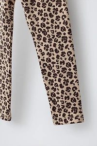 PRINTED RIBBED LEGGINGS