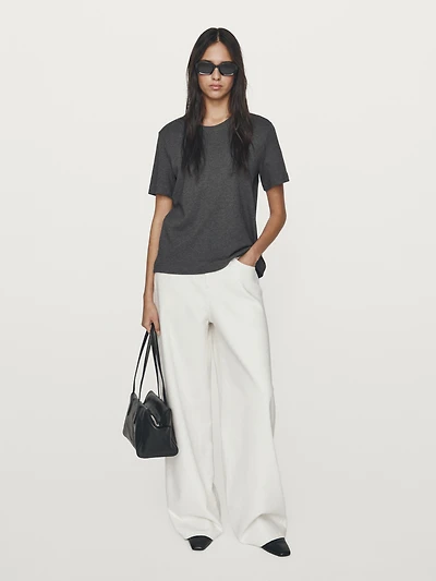 100% cotton interlock crew neck T-shirt