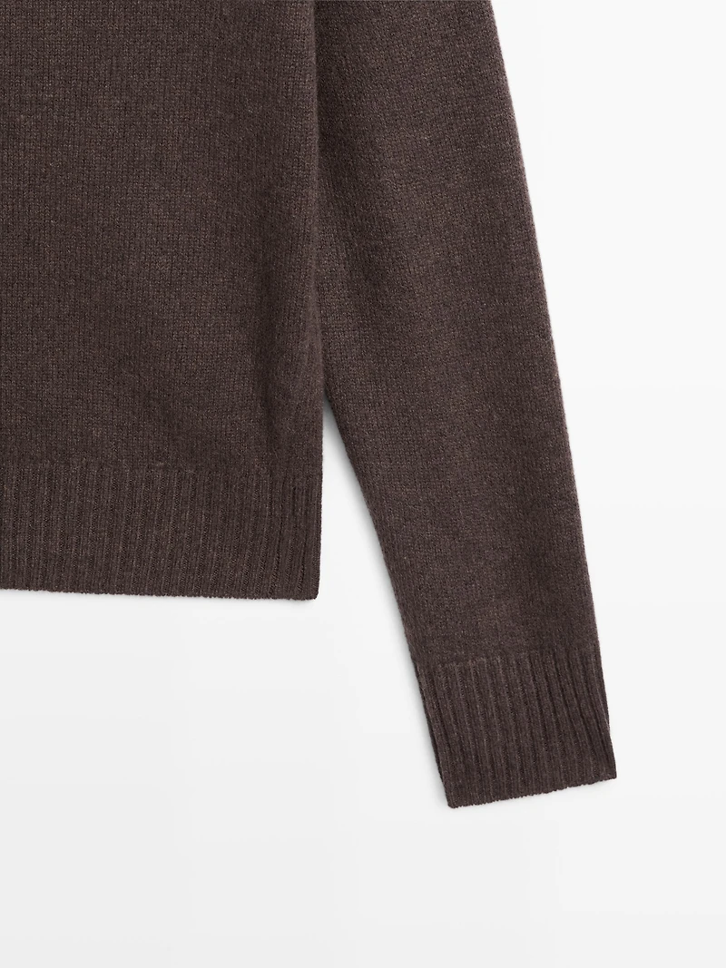 Cardigan à col montant en laine