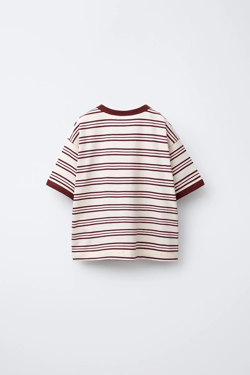 ZARA TIMELESS - STRIPED T-SHIRT WITH CONTRAST TRIM
