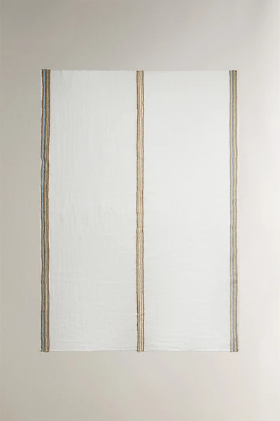 STRIPED LINEN BLANKET