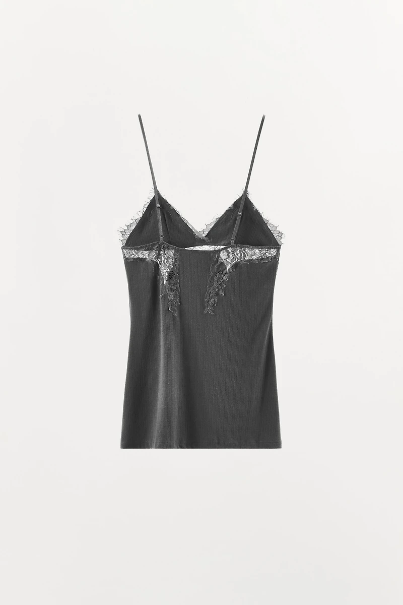 POINTELLE LACE TOP