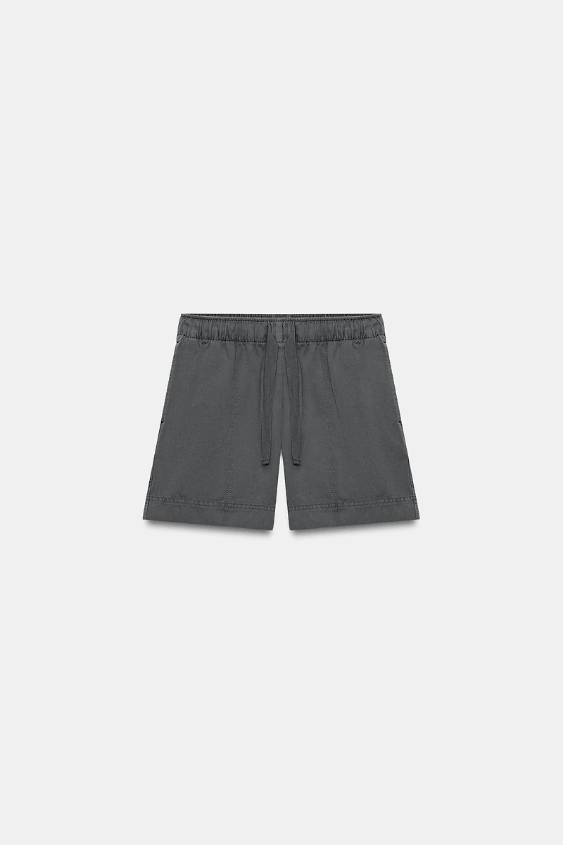 100% COTTON ELASTIC WAIST SHORTS