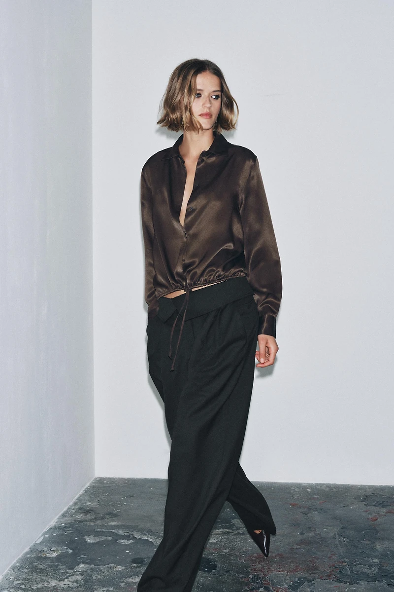 ZW COLLECTION SATIN EFFECT BLOUSE WITH TIES
