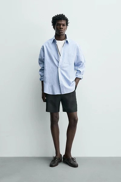 REGULAR FIT 100% LINEN SHORTS