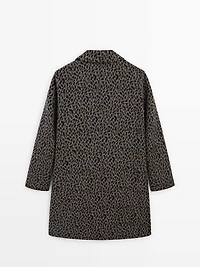 Manteau laine à imprimé animal