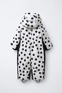 WATER RESISTANT AND WINDPROOF POLKA DOT JUMPSUIT