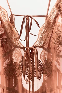 GEORGETTE DRESS WITH EMBROIDERY AND BEADING