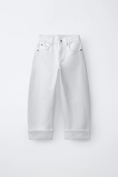 BARREL JEANS WITH CUFFED HEM