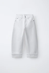 BARREL JEANS WITH CUFFED HEM