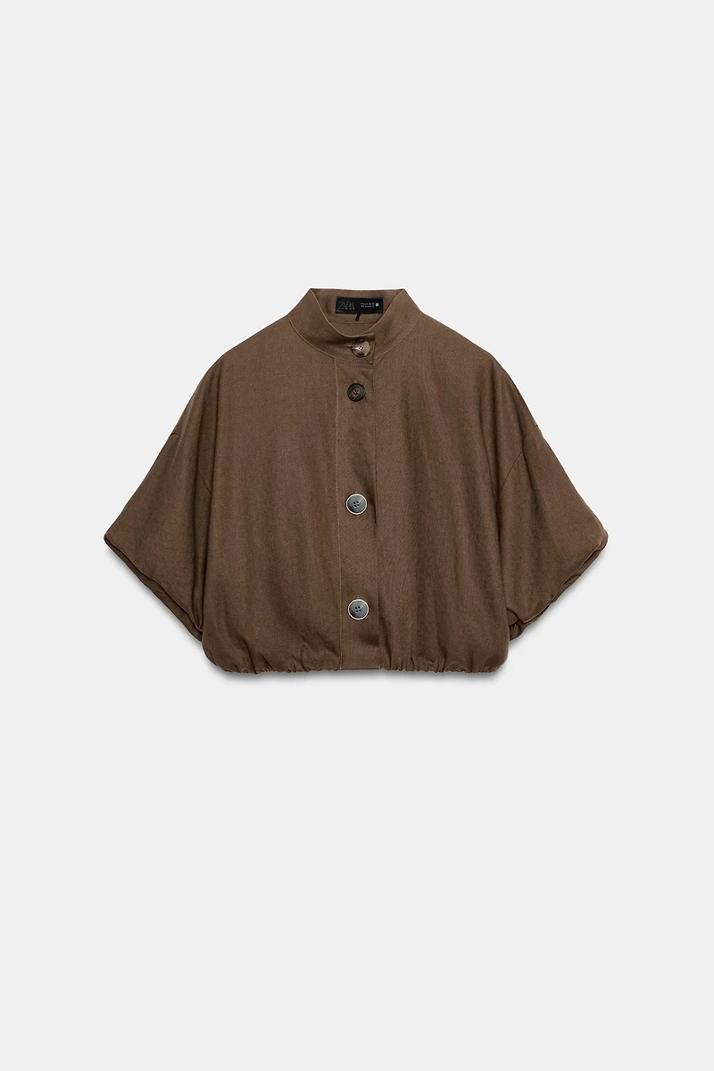 LINEN BLEND BALLOON SHIRT