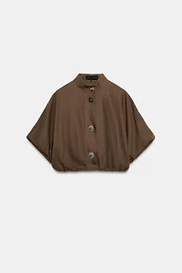 LINEN BLEND BALLOON SHIRT