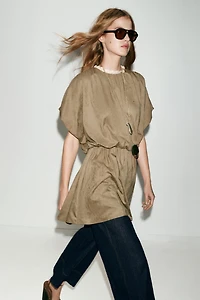 FAUX SUEDE SHORT DRESS