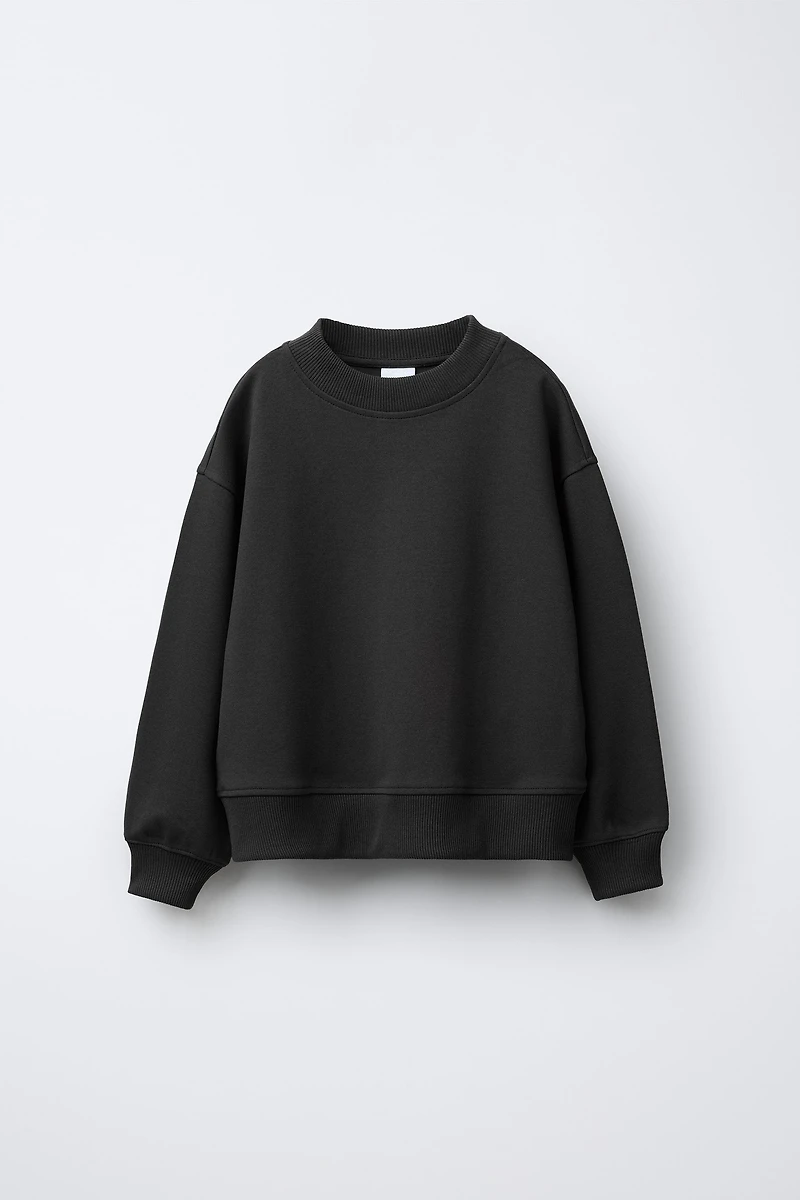 INTERLOCK SWEATSHIRT AND WIDE LEG PANTS SET