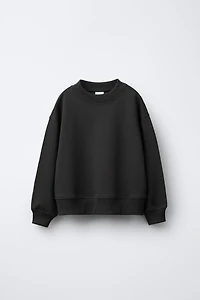 INTERLOCK SWEATSHIRT AND WIDE LEG PANTS SET