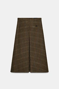 PLAID WOOL SKIRT ZW COLLECTION