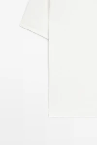 Cotton blend knit short-sleeve sweater