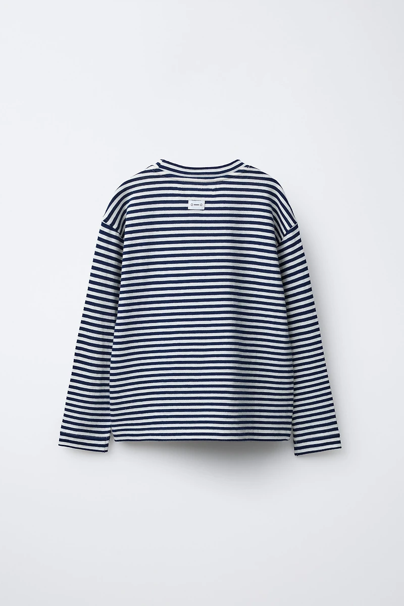 STRIPED LABEL T-SHIRT